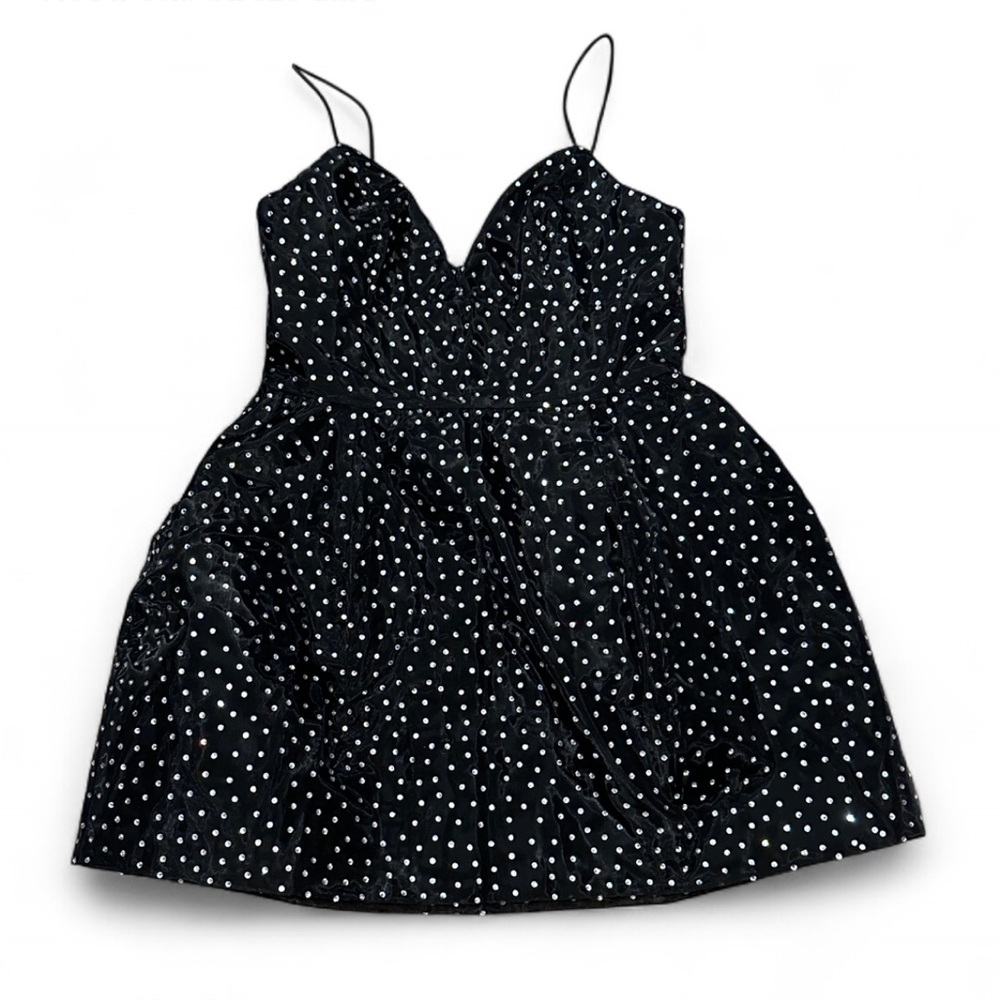 NWT Fashion Nova Giselle Gem Embellished Black Mini Dress Size Large NovaLuxe